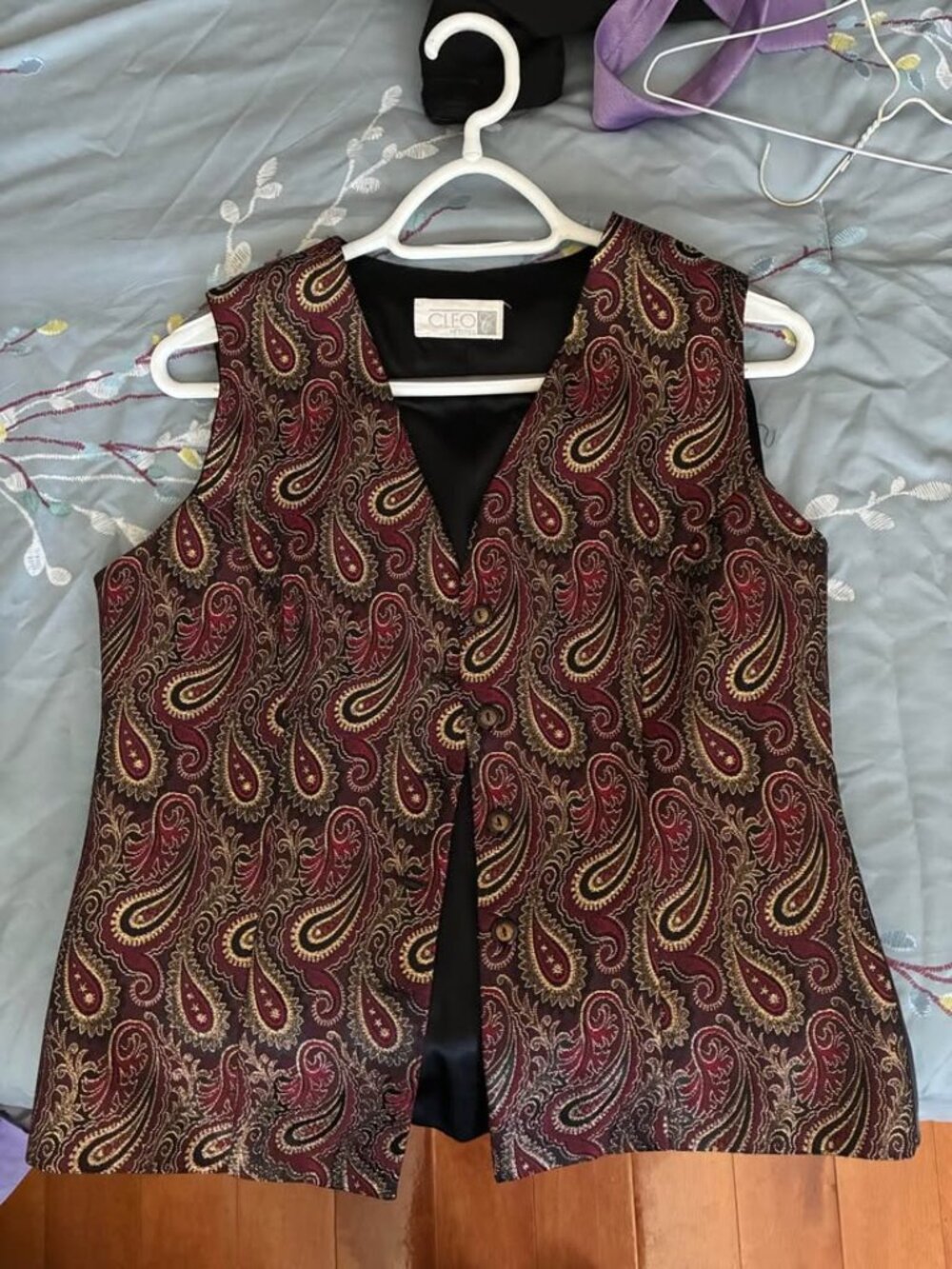 Vintage Cleo Petites Paisley Vest Size 10 Made in Canada